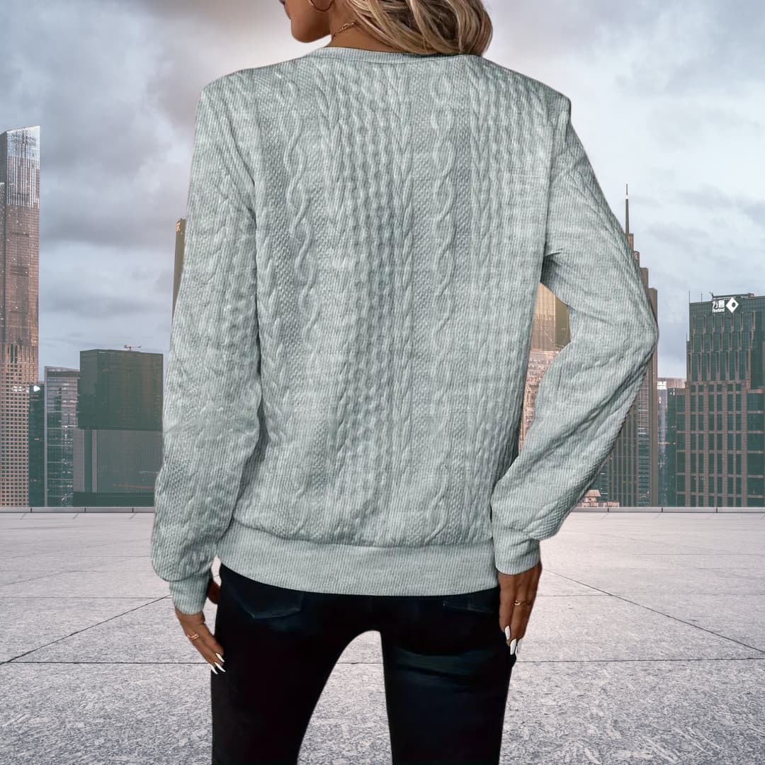 Image of Rachel | Women's Zip-Up Cable Knit Sweater