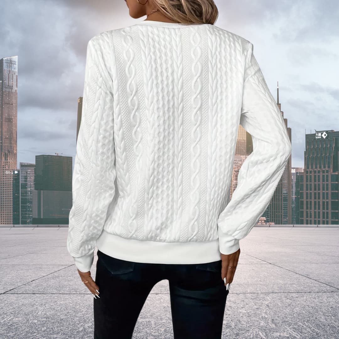 Image of Rachel | Women's Zip-Up Cable Knit Sweater