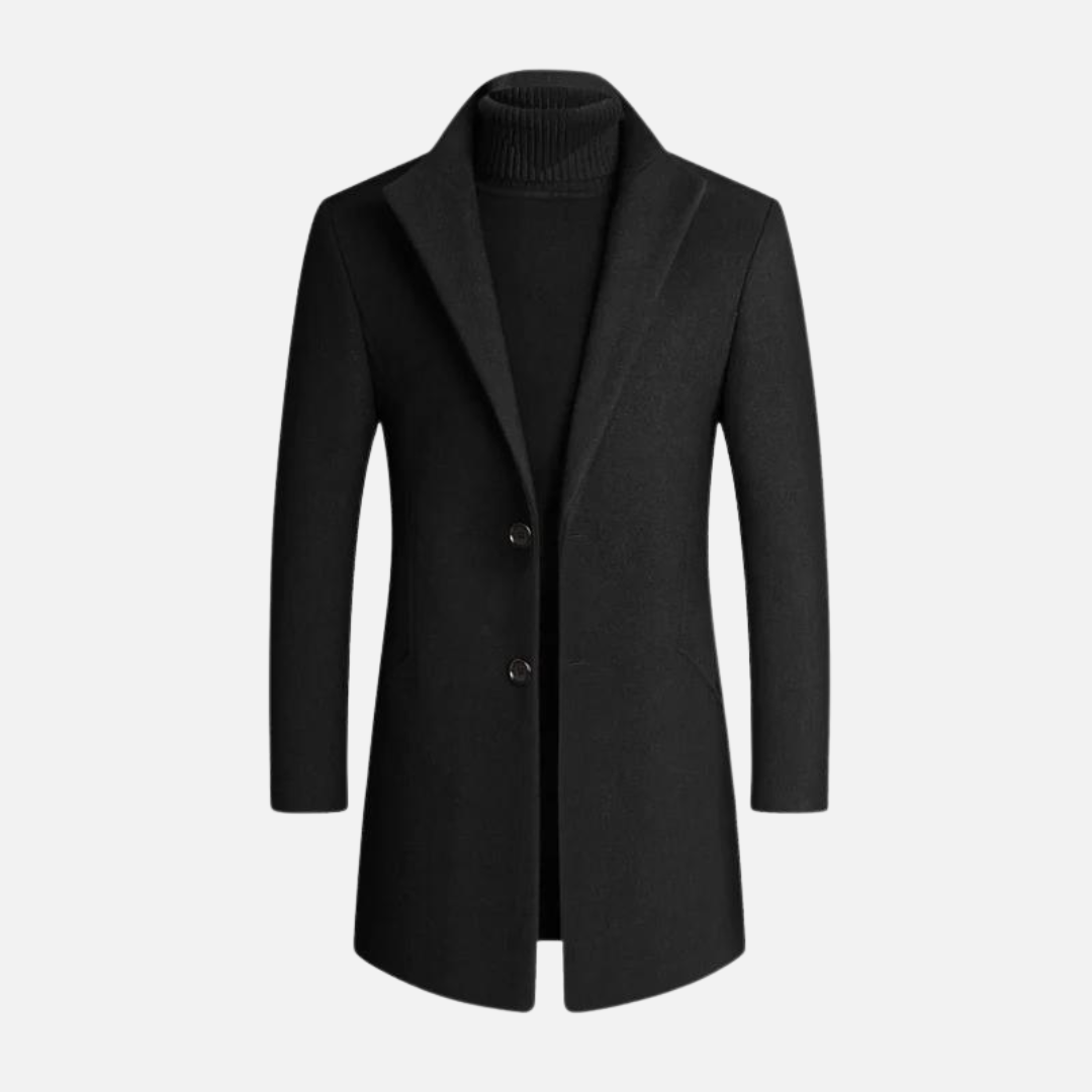 Image of Raphael | Men's Notch Lapel Mid-Length Overcoat
