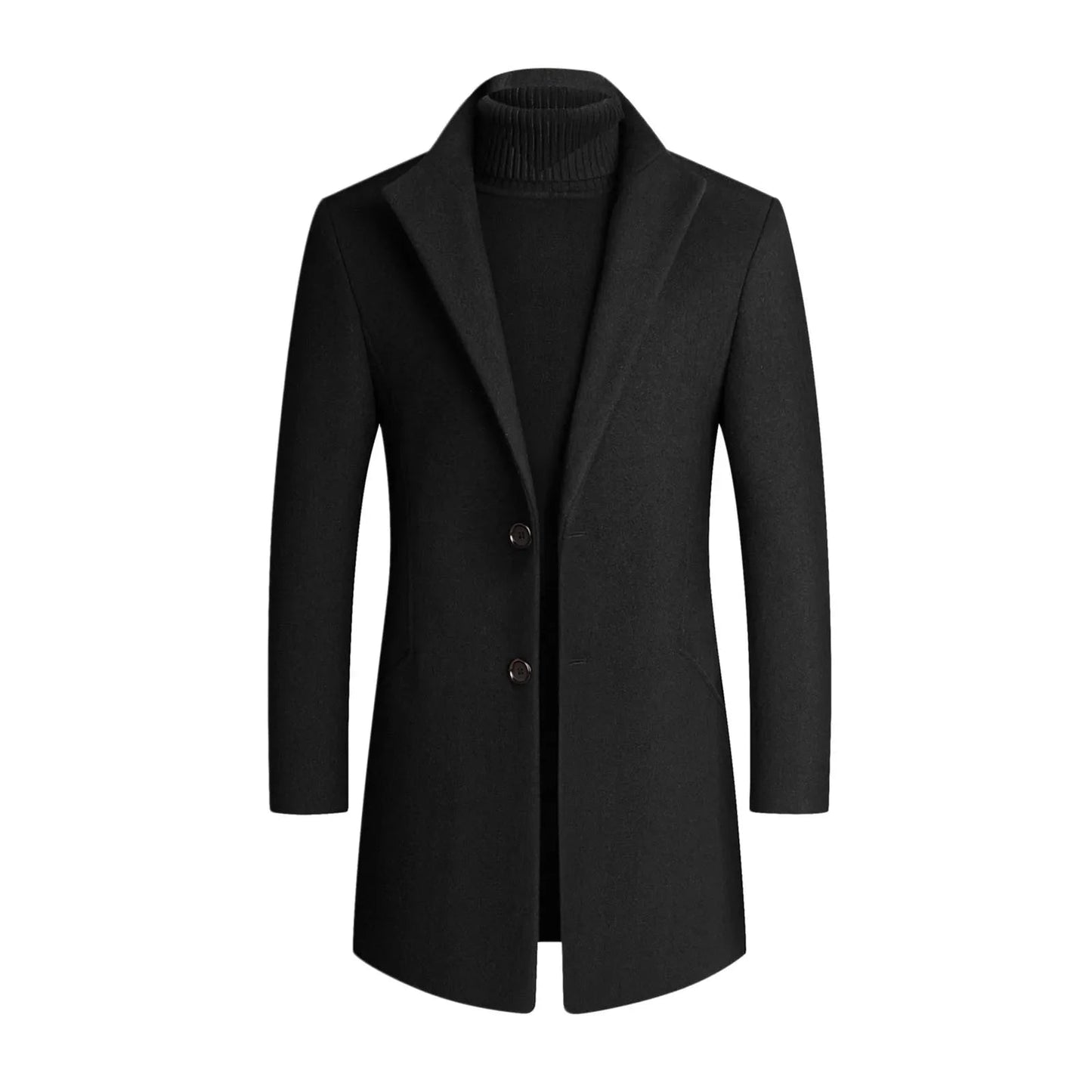 Image of Raphael | Men's Notch Lapel Mid-Length Overcoat