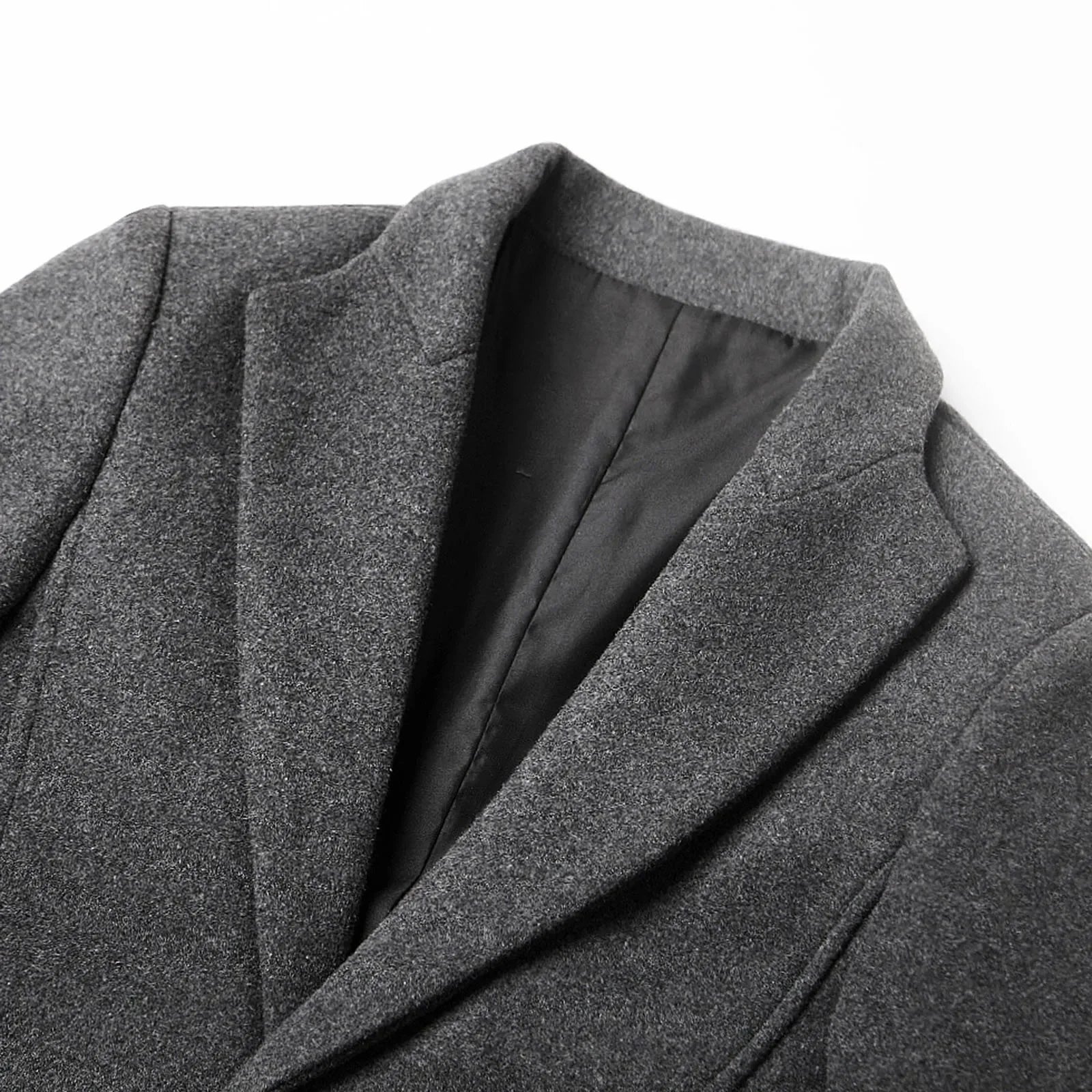 Image of Raphael | Men's Notch Lapel Mid-Length Overcoat