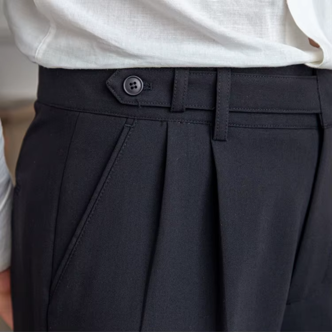 Image of Raphael | Men's Pleated Cropped Dress Pants