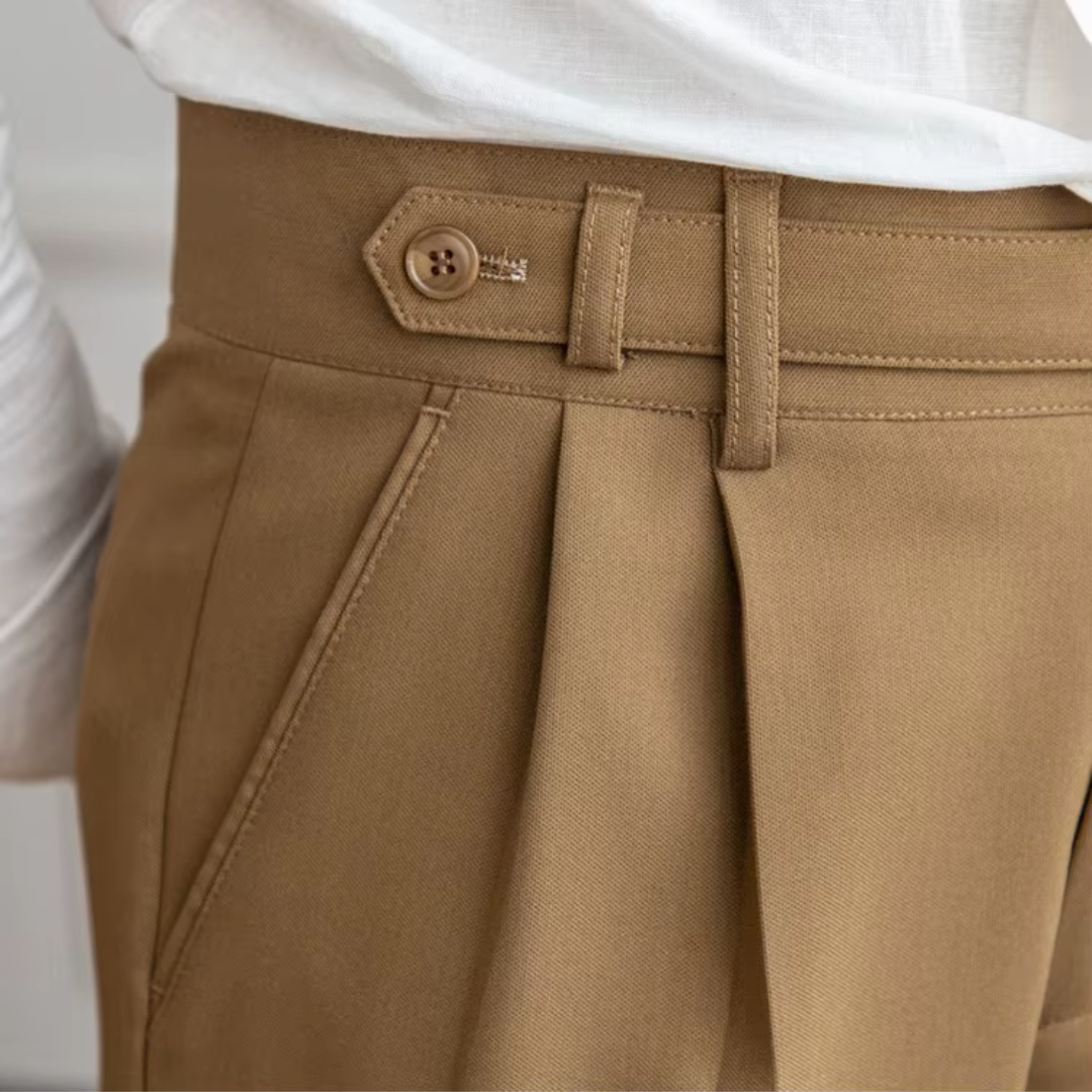 Image of Raphael | Men's Pleated Cropped Dress Pants