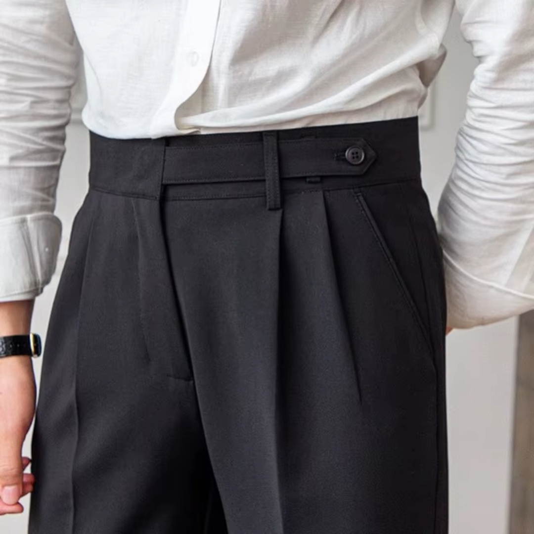 Image of Raphael | Men's Pleated Cropped Dress Pants