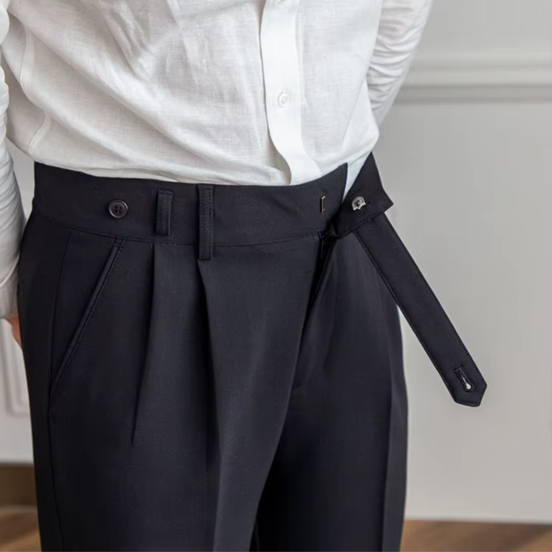 Image of Raphael | Men's Pleated Cropped Dress Pants