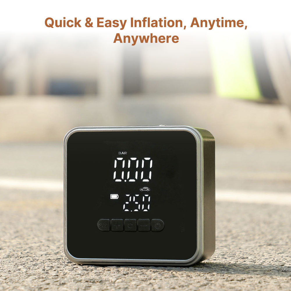 RapidFill Portable Tire Inflator for Cars and Bikes