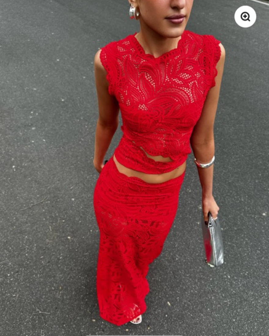 Image of Reagan | Women's Sleeveless Lace Two-Piece Set