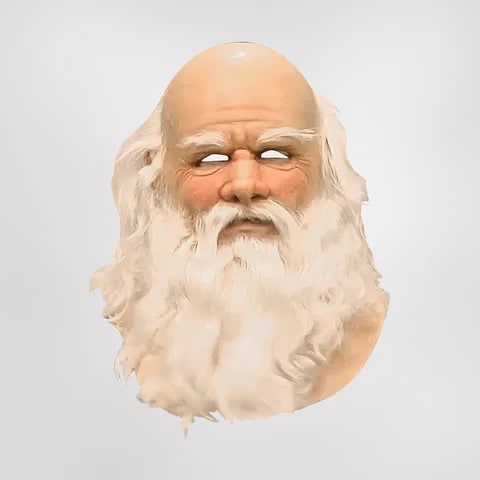 Realistic Santa Claus Full-Head Latex Mask with Long White Beard
