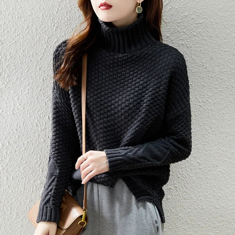 Image of Reba | Women's Turtleneck Knit Sweater