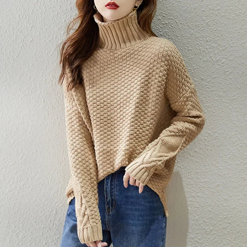 Image of Reba | Women's Turtleneck Knit Sweater