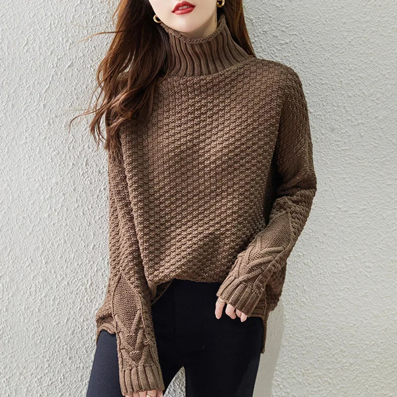 Image of Reba | Women's Turtleneck Knit Sweater