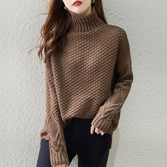 Image of Reba | Women's Turtleneck Knit Sweater