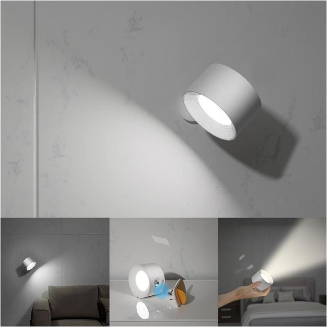 Rechargeable 360° LED Wall Lamp - Wireless & Atmospheric