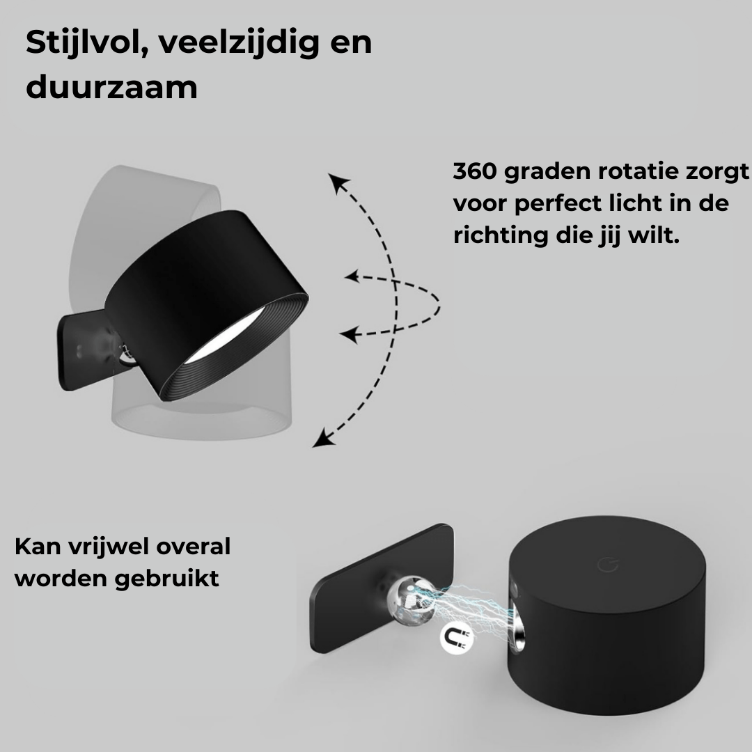 Rechargeable 360° LED Wall Lamp - Wireless & Atmospheric