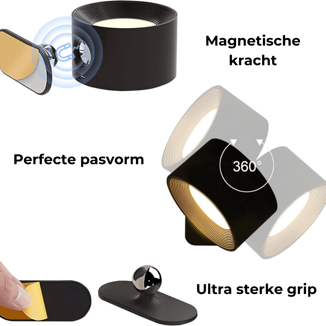 Rechargeable 360° LED Wall Lamp - Wireless & Atmospheric
