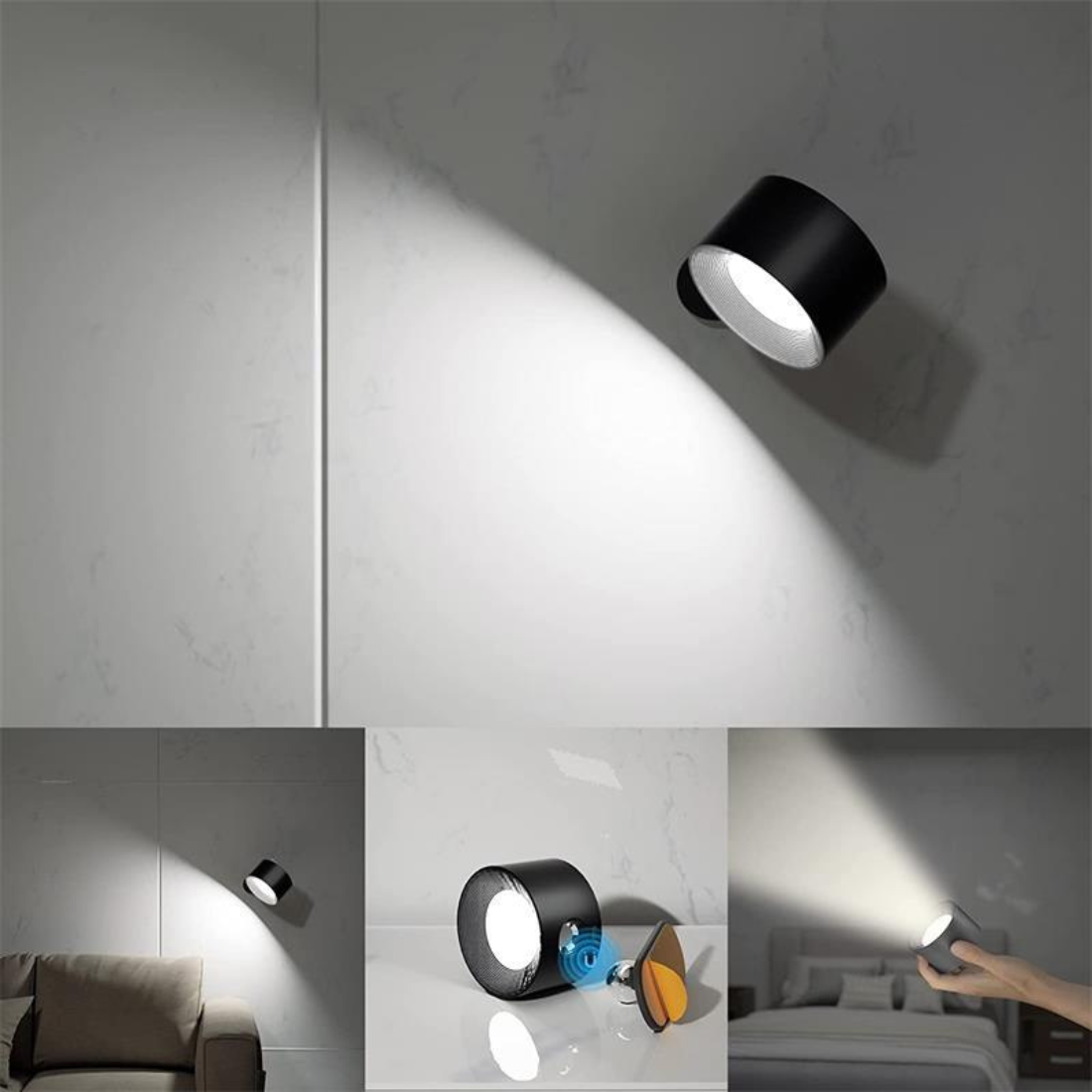 Rechargeable 360° LED Wall Lamp - Wireless & Atmospheric