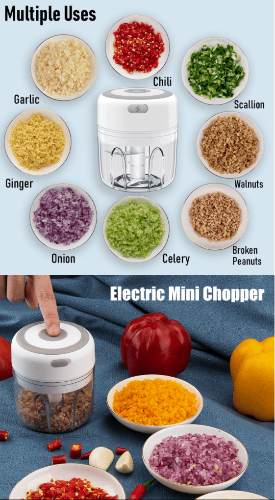 Rechargeable Mini Chopper (USB) 100 or 250 ml.