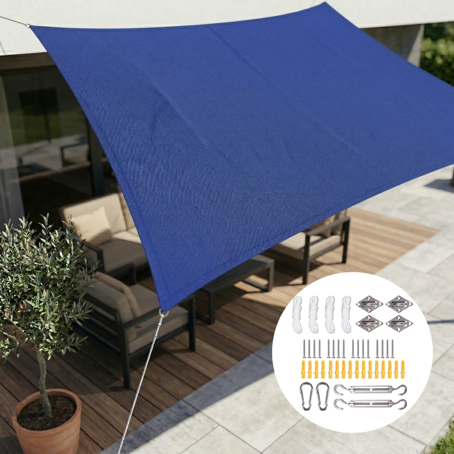 Rectangular Sun Shade Waterproof | Waterproof Outdoor Fabric | UV Protection | SkyCover