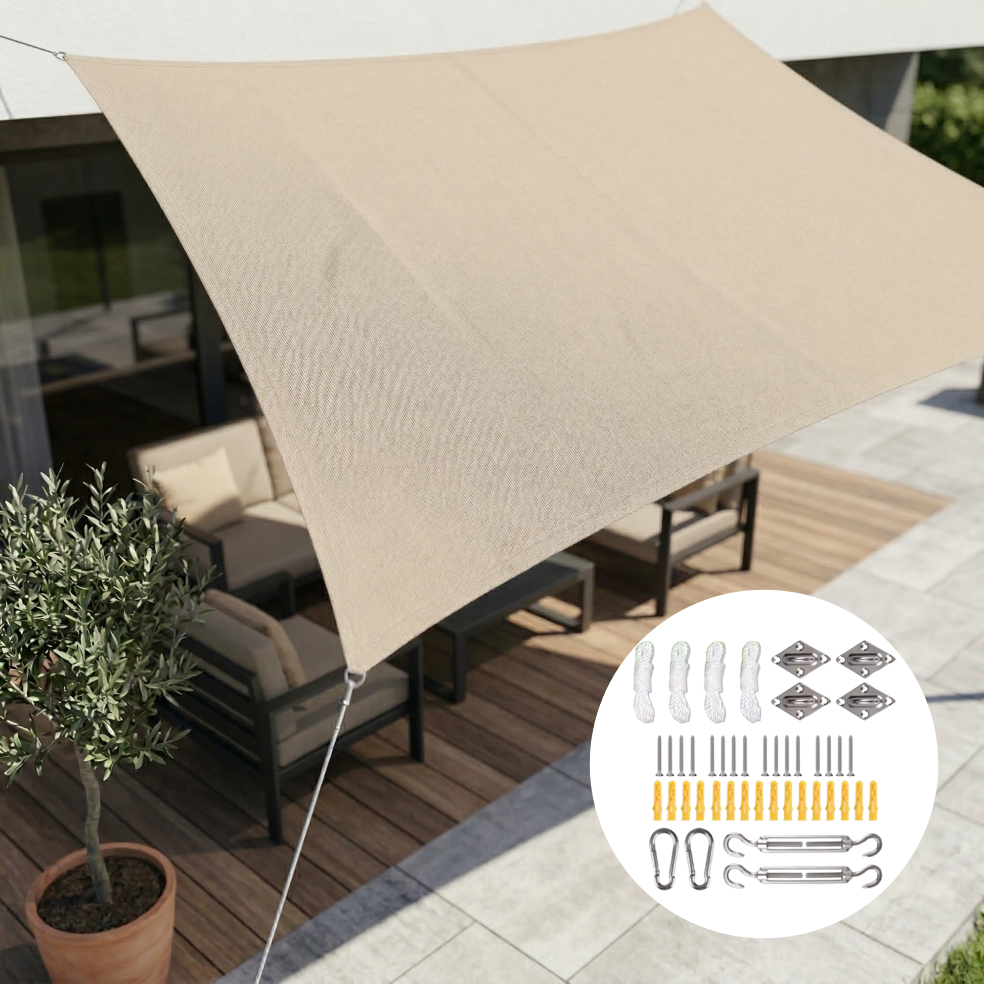 Rectangular Sun Shade Waterproof | Waterproof Outdoor Fabric | UV Protection | SkyCover