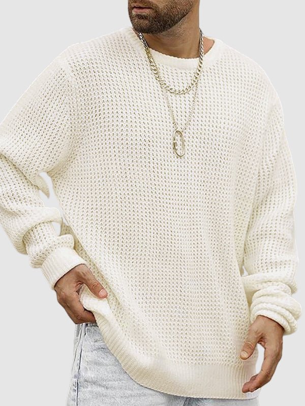Image of Reese | Men's Textured Knit Crew Neck Sweater