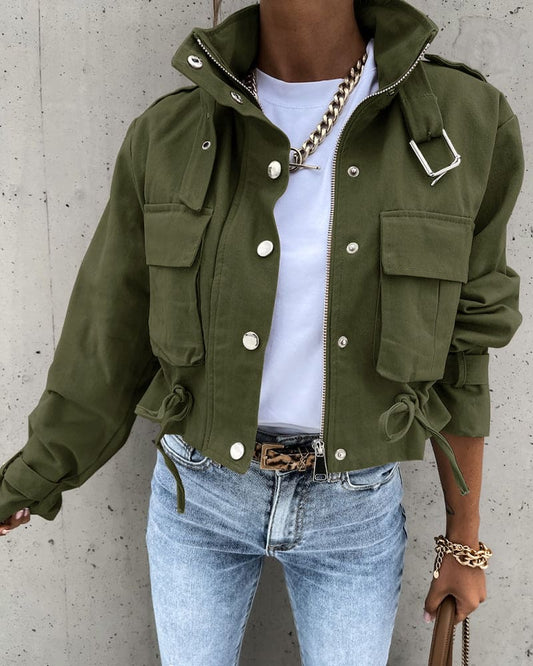 Image of Reese | Women's Cropped Button-Down Jacket