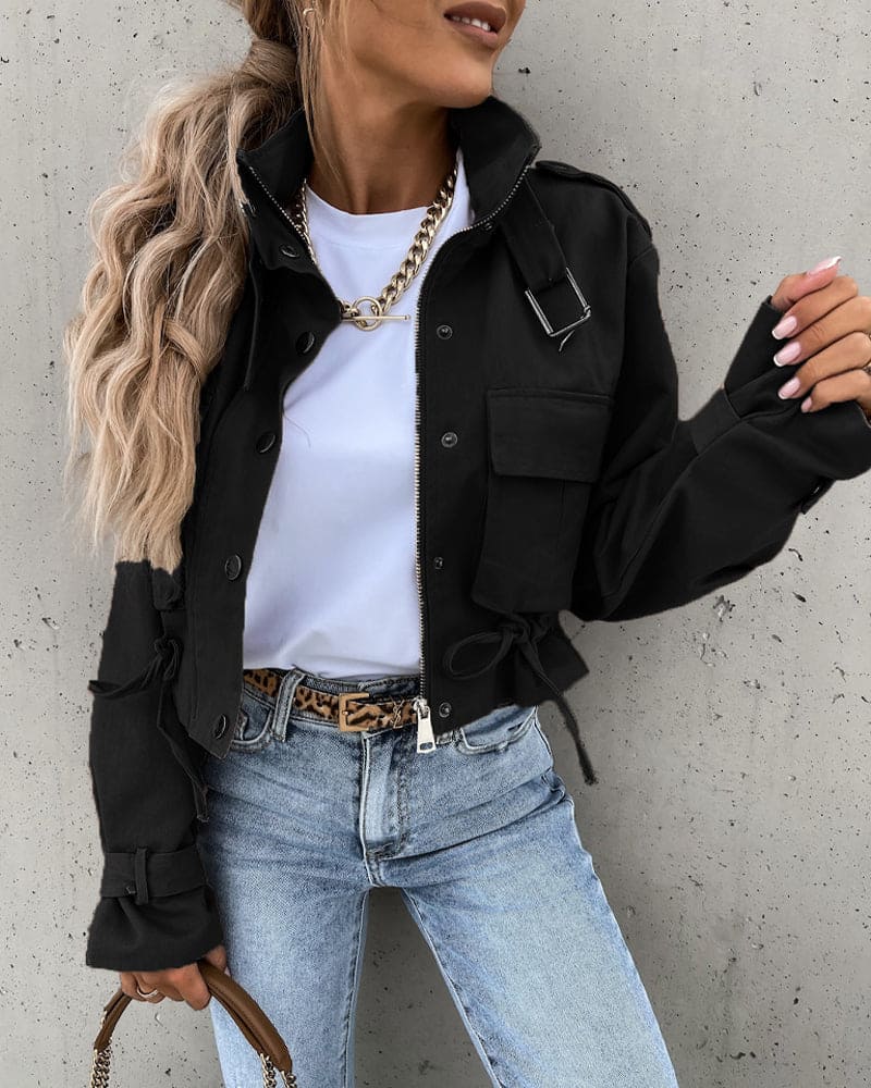 Image of Reese | Women's Cropped Button-Down Jacket