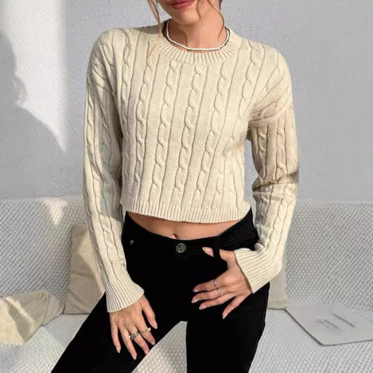 Image of Reese | Women's Cropped Cable Knit Sweater