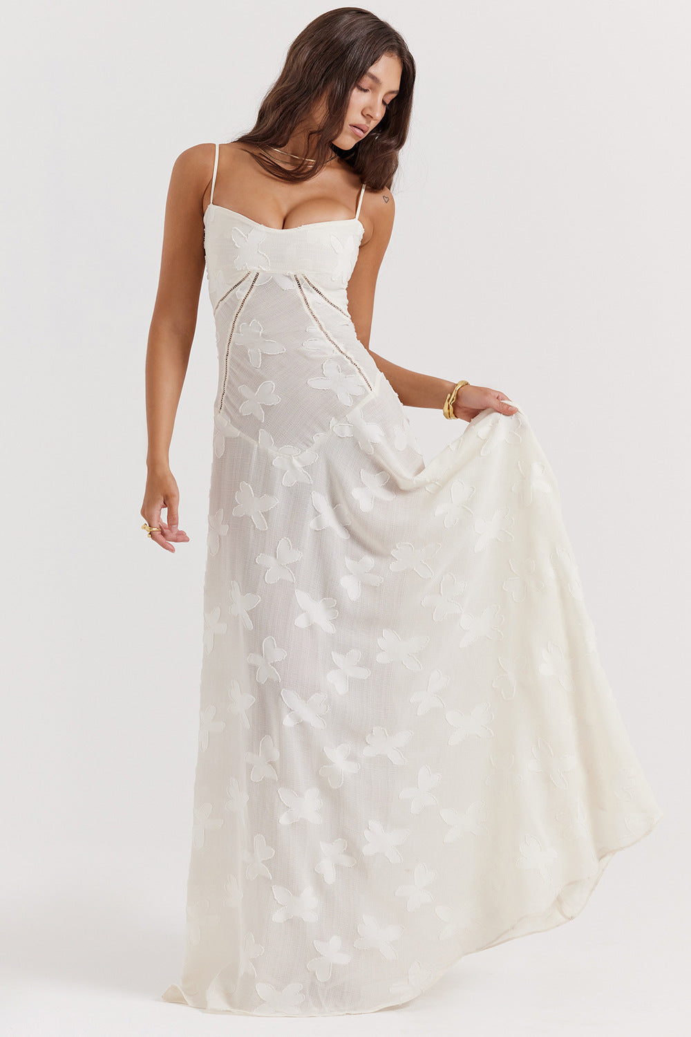 Image of Regina | Women's Spaghetti Strap A-Line Maxi Dress