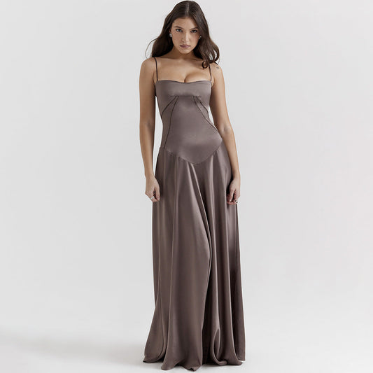 Image of Regina | Women's Spaghetti Strap A-Line Maxi Dress
