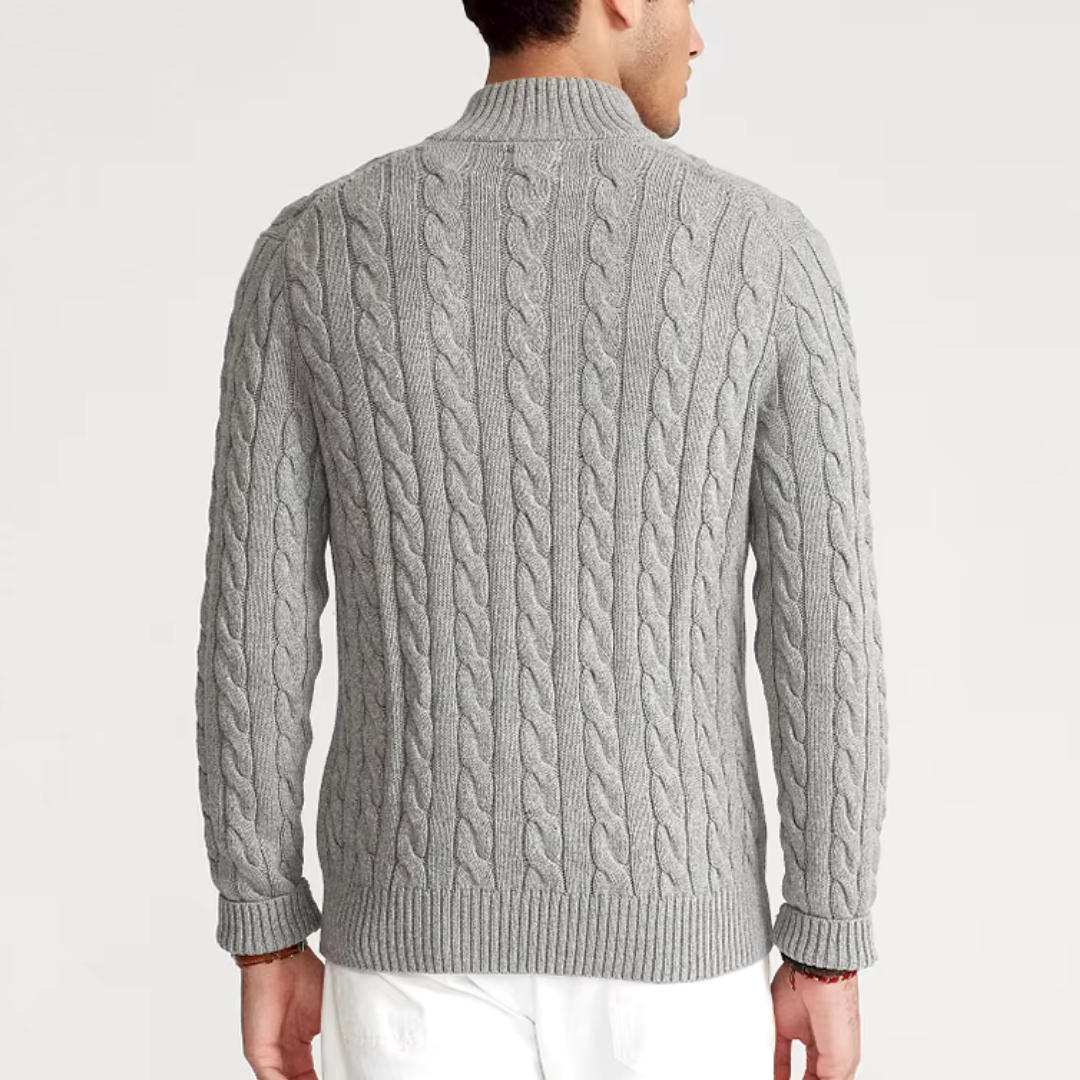 Image of Reid | Men's Cable Knit Half-Zip Sweater