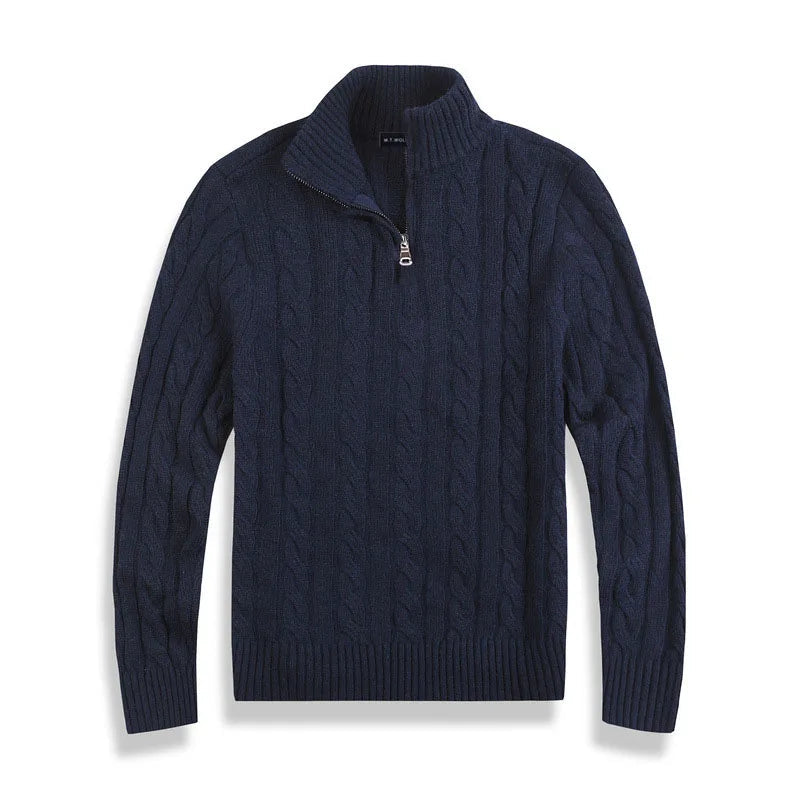 Image of Reid | Men's Cable Knit Half-Zip Sweater