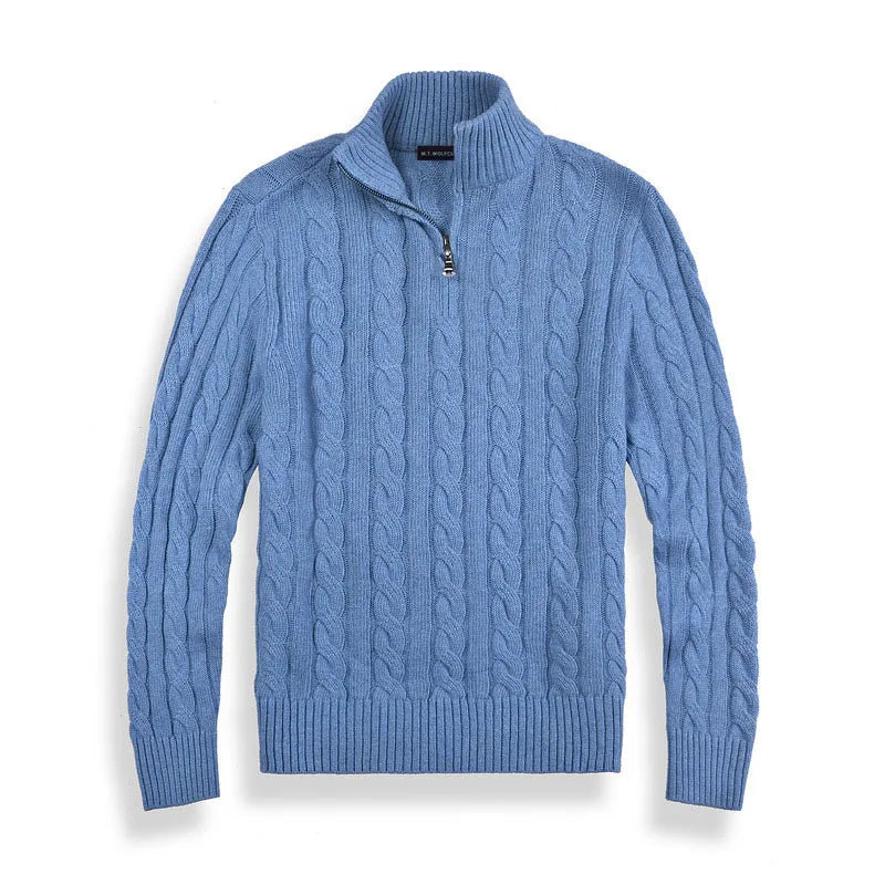 Image of Reid | Men's Cable Knit Half-Zip Sweater