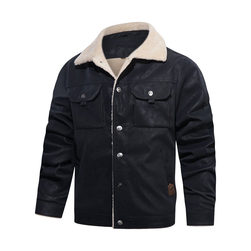 Image of Rhys | Men's Sherpa Collar Button Front Jacket