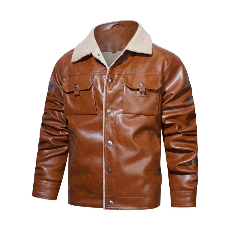 Image of Rhys | Men's Sherpa Collar Button Front Jacket