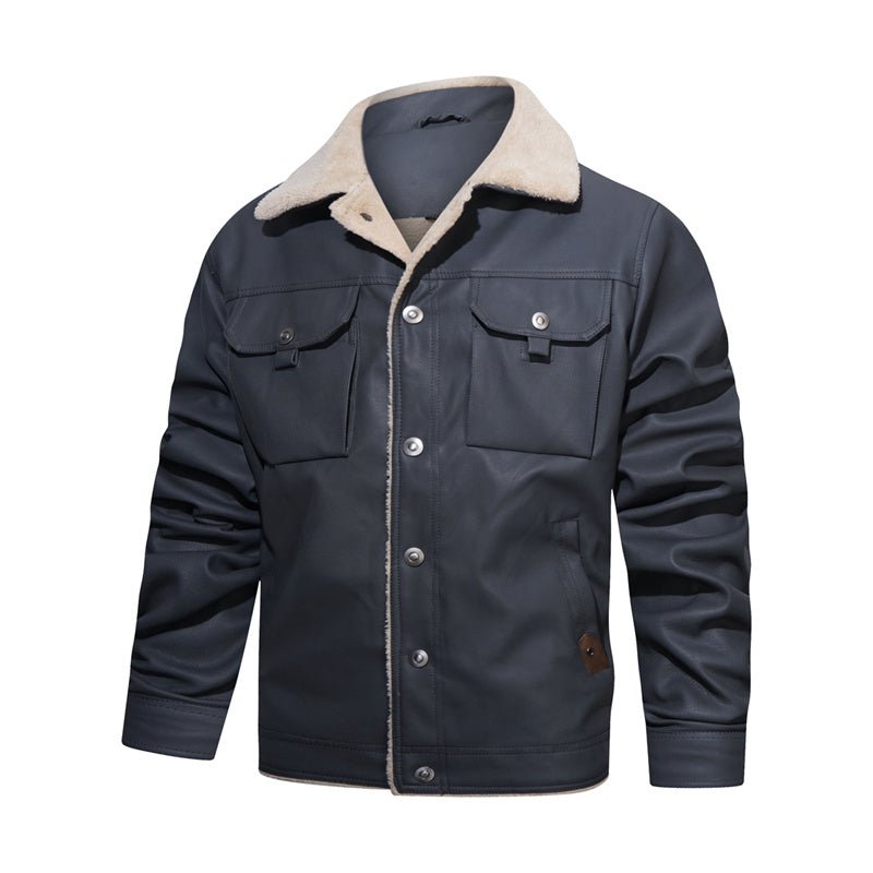 Image of Rhys | Men's Sherpa Collar Button Front Jacket
