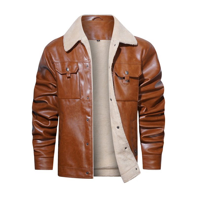 Image of Rhys | Men's Sherpa Collar Button Front Jacket