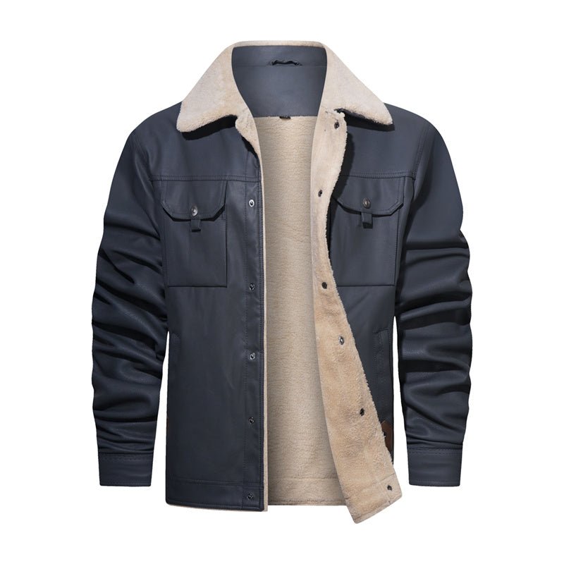 Image of Rhys | Men's Sherpa Collar Button Front Jacket
