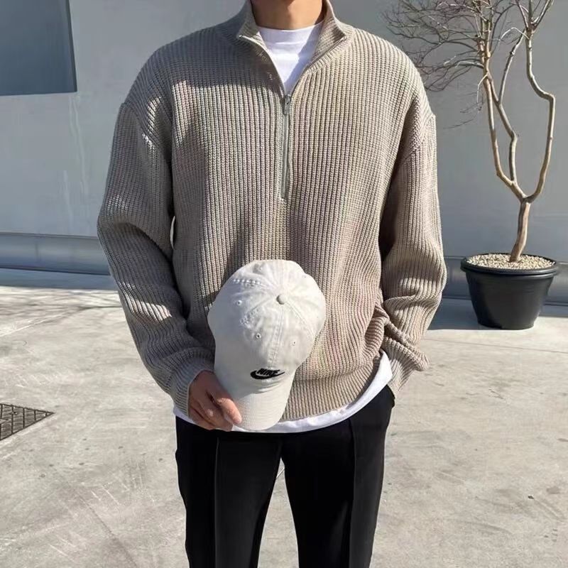 Image of Ricky | Men's Quarter-Zip Ribbed Sweater