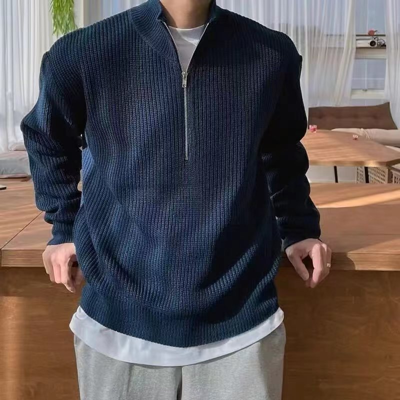 Image of Ricky | Men's Quarter-Zip Ribbed Sweater