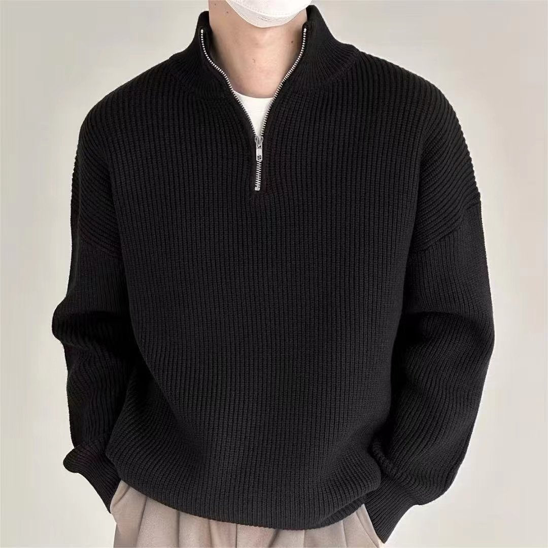 Image of Ricky | Men's Quarter-Zip Ribbed Sweater