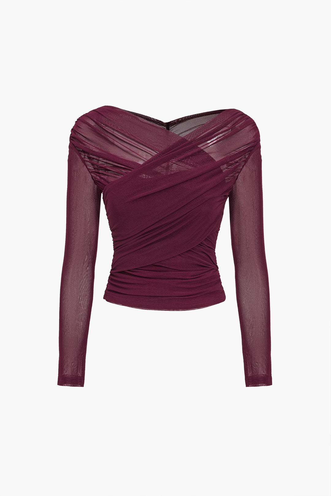Image of Rita | Women's Ruched Wrap Long Sleeve Top