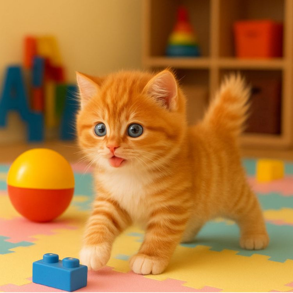 Robot Cat Interactive Toy Realistic Orange Tabby Kitten