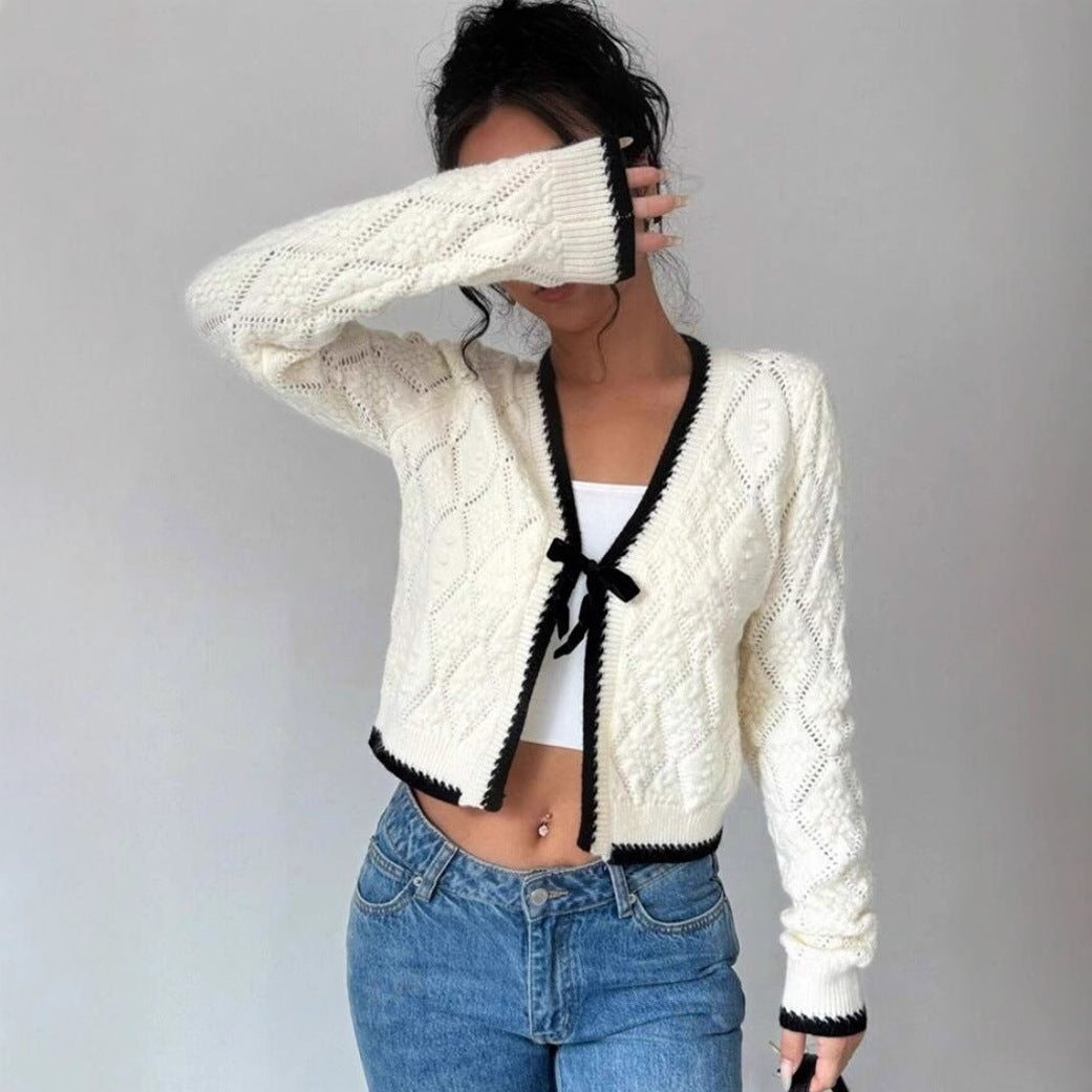 Image of Rochelle | Women's Cropped Knit Cardigan