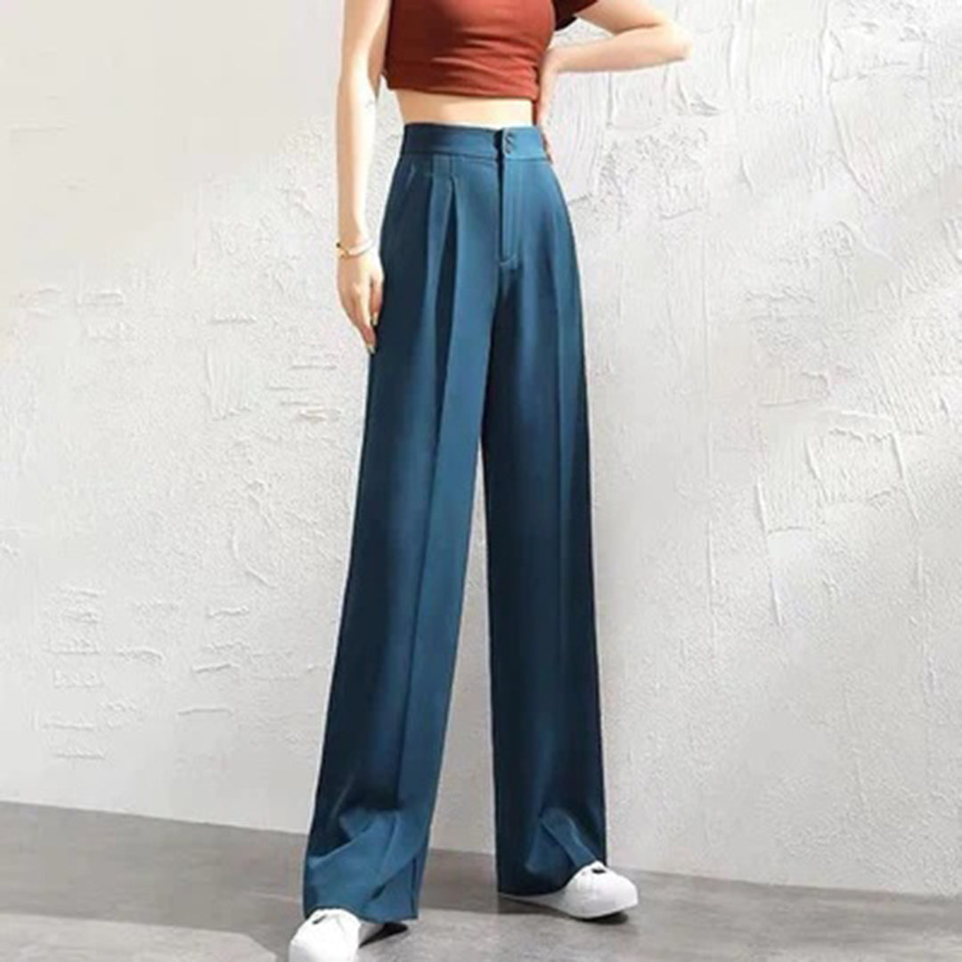 Image of Rochelle | Women's High-Waisted Wide Leg Trousers