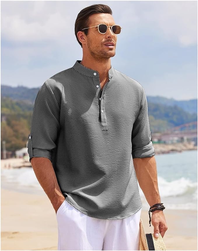 Image of Rory | Men's Long Sleeve Henley Shirt