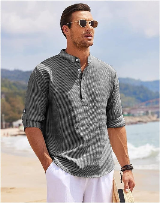 Image of Rory | Men's Long Sleeve Henley Shirt