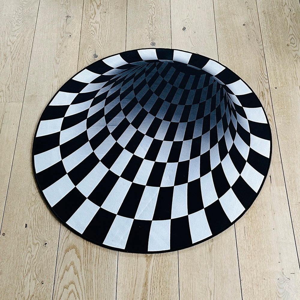 Round Vortex 3D Illusion Rug - 100 cm - Non-Slip