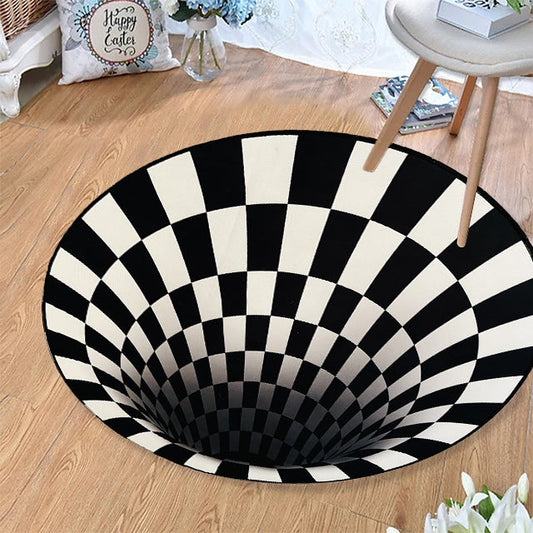 Round Vortex 3D Illusion Rug - 100 cm - Non-Slip