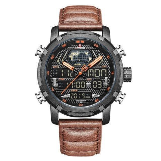 Rugged Men's Sport Quartz Leather Watch