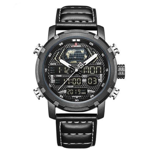 Rugged Men's Sport Quartz Leather Watch